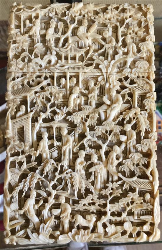 Carved ivory card case